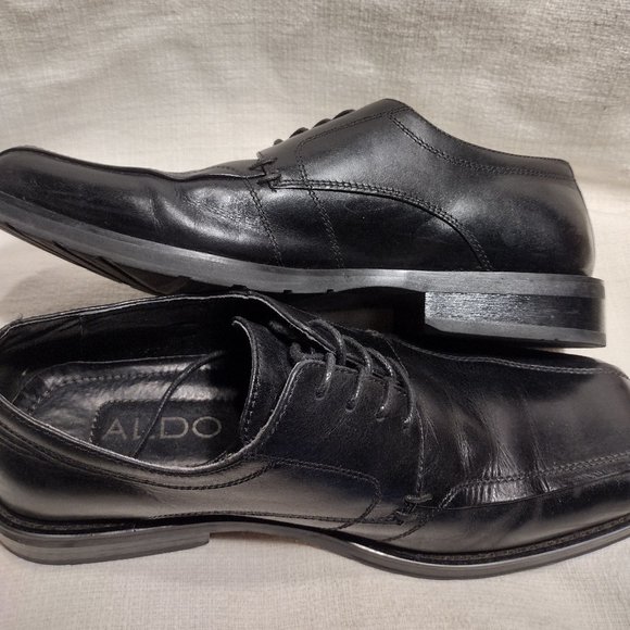 ? Aldo || 42 Osrik Black Square Toe Leather Oxfords main image 9